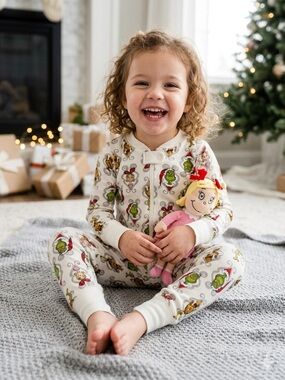 Hanna Andersson Grinch one piece  zip sleeper size 3T